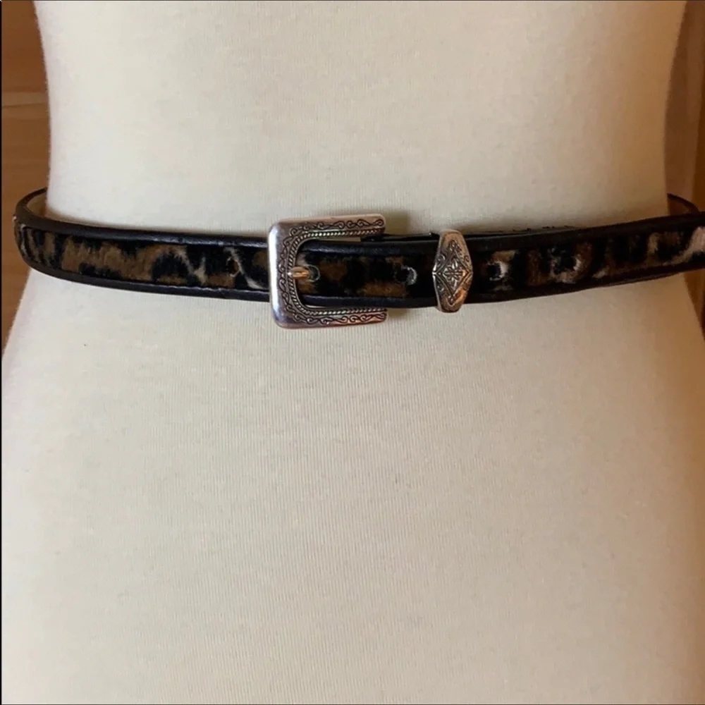 Brighton faux fur animal print belt Size Medium